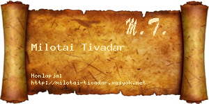 Milotai Tivadar névjegykártya